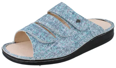 Produktbild von FINN COMFORT Korfu Damen Pantolette hellblau geprägtes Leder - Größe: 41