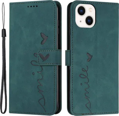 Produktbild von iPhone 13 Hülle - Coverup Smile Klapphülle - Grün