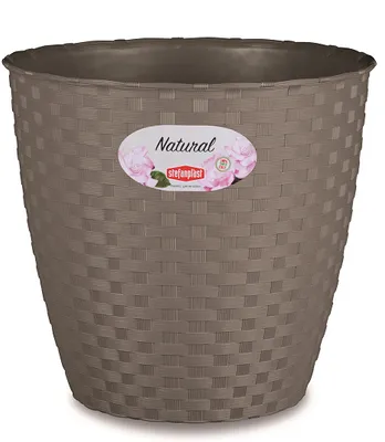 Image de Cache-pot NATUREL brun gris plastique d19x18cm