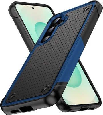 Image de Etui pour Samsung Galaxy S24 FE, étui antichoc hybride PC dur et TPU souple bleu noir
