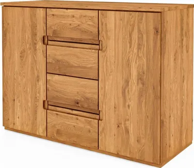 Produktbild von Kommode Bento aus Wildeiche massiv 111x45x83 cm mit 2 Türen und 4 Schubladen