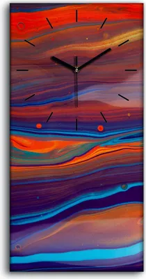 Produktbild von Wanduhr Bürouhr Leinwand Bild Geräuschlos 30x60 Malerei Abstrakte Kunst - schwarze Hände