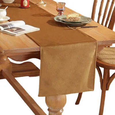Produktbild von Samt Tischläufer abwaschbar 33 x 160 cm Braun