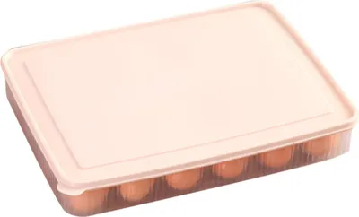 Produktbild von 1 Stück Eieraufbewahrungsbox, 24 Fächer, Eierablage aus Kunststoff für den Kühlschrank (Rosa)