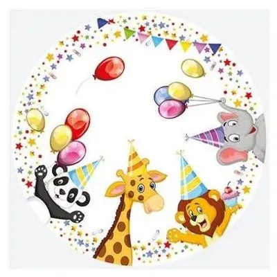 Obrázek produktu pro Barevné papírové talíře Star Happy Birthday, sada 8 ks, 22,7 cm