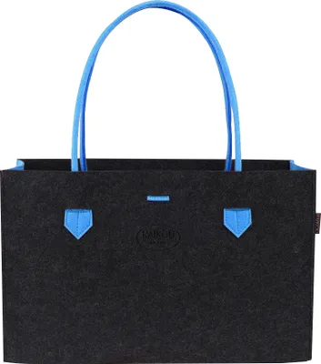 Produktbild von RAIKOU KULT Filz-Tasche Shopper in neuem Design Filzkorb Einkaufstasche  Kaminholztasche Picknick-Korb 44*18*31cm Blau/Anthrazit