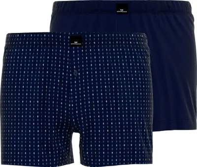 Produktbild von GÖTZBURG Herren Boxershort, Unterhose, Shorts - Unterwäsche - Baumwolle, Single Jersey, navy, bedruckt, mit Eingriff, 2er Pack Größe: 8