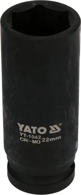 Produktbild von Yato YT-1042, Steckschlüsselbuchse, Schwarz, 1/2", Metrisch, 22 mm, Verchromtes Molybdän