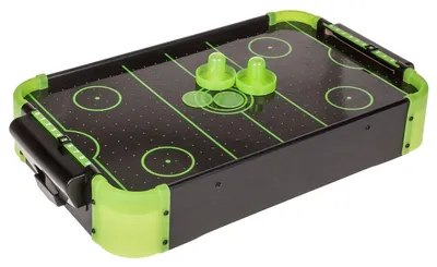 Produktbild von Mini Spielfeld Tisch-Air-Hockey ca. 49,5x31cm mit Glow in Dark Effekt