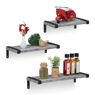Produktbild von relaxdays Wandregal Industrial 3er Set
