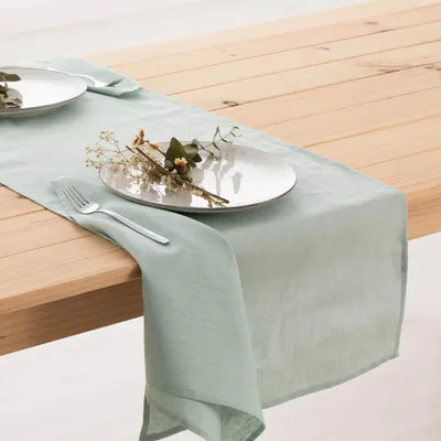 Immagine prodotto di Tovaglia da tavolo in lino 100%, colore azzurro