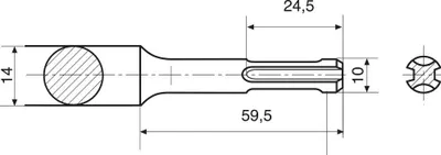 Zdjęcie produktu dla Rennsteig Flachmeißel, SDS-plus, 250 mm, legierter Stahl, gerade Schneide