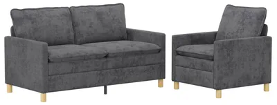 Produktbild von vidaXL Sofa Set 2 stk. Dunkelgrau Polyester