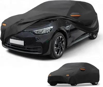Image de Housse De Voiture ImpermšŠable Toutes Saisons Protection Contre Le Soleil Et La Pluie Pour Volkswagen Id.3 2021-2024 210D-Pu Noir Avec Bandes RšŠflšŠchissantes