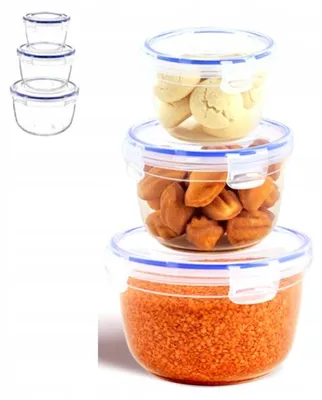 Produktbild von Katex Runde Lebensmittelbehälter 3er Set 625-2100ml BPA-frei