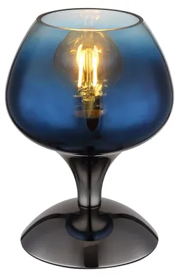 Produktbild von LED Tischleuchte, Glas, Blau, E27, Schalter, H 20,5 cm