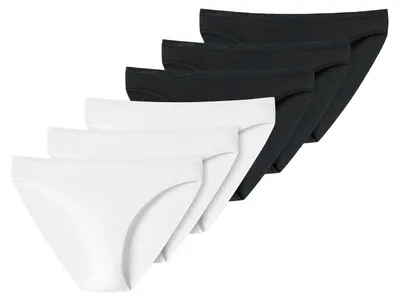 Produktbild von SCHIESSER Damen Tai-Slip 6-Pack Uncover by SCHIESSER - schwarz-weiss - Größe M