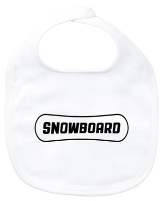Produktbild von Huuraa Baby Lätzchen Snowbord Schriftzug White Klettverschluss  Baumwolle Latz Geschenkidee