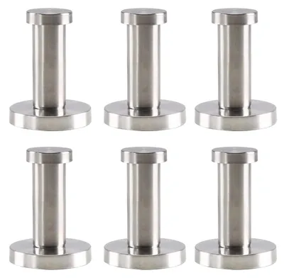 Produktbild von Set von 6 Runden Edelstahl Wandhaken für Kleidung und Handtücher