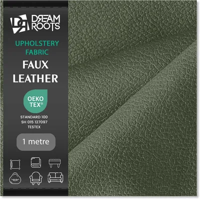 Produktbild von Kunstleder als Meterware 140 cm, dunkelgrün, wasserabweisend, 650 g/m², EN 1021-1, für Stuhl beziehen