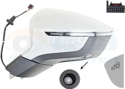 Produktbild von VAN WEZEL 4907827 Außenspiegel Seitenspiegel Links für SEAT Ateca (KH7) Konvex Beheizt Grundiert