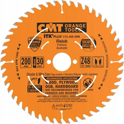 Image de CMT scie à bois 200x30x48Z / coupe transversale