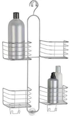 Produktbild von mDesign Duschablage Duschregal Duschaufbewahrung 4 Körbe Silber