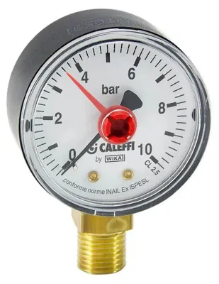 Productafbeelding van Caleffi Manometer 1/4" UNI, bereik -20 tot +90 graden, 0-10 bar