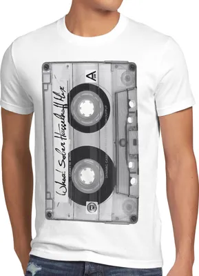 Produktbild von style3 DJ Kassetten T-Shirt Herren tape 80er kassette foto, Größe:4XL, Farbe:Weiß