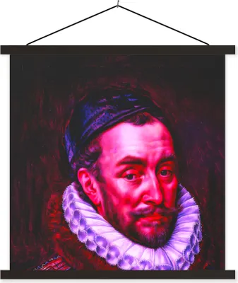 Produktbild von MuchoWow® Textilposter Wilhelm von Oranien - Kunst - Gemälde 60x60 cm mit schwarzem Rahmen - Posteraufhänger
