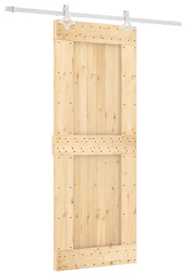 Produktbild von Schiebetür Natürlich und Weiß 80 x 210 cm Massivkiefer