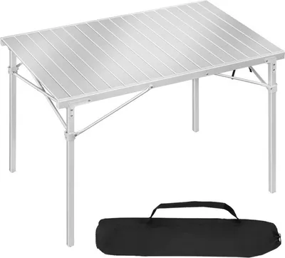 Produktbild von WOLTU Alu Campingtisch, zusammenklappbar tragbar, 104x69x70cm(LxBxH), Silber