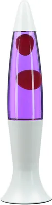 Produktbild von Lavalampe Weiß Lila Rot inkl. G9 Leuchtmittel Retro Design Tischlampe Tischleuchte Wohnzimmer ROXY