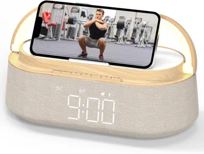 Produktbild von Digitaler Radiowecker mit Wireless Charger, Bluetooth Lautsprecher, 15W Induktionsladegerät, FM Radio, Nachtlicht, LED Display, Snooze