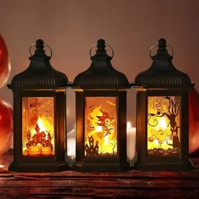 Image de Lot de 3 lanternes LED d'Halloween à piles, pour l'intérieur et l'extérieur