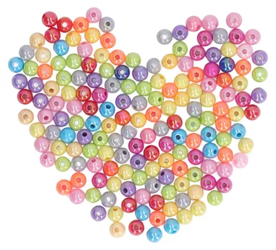 Produktbild von 300 Stück 8 mm runde Acrylperlen, mehrfarbig, Pastellfarben, DIY-Bastelperlen, Ornamente, Geschenke für die Schmuckherstellung
