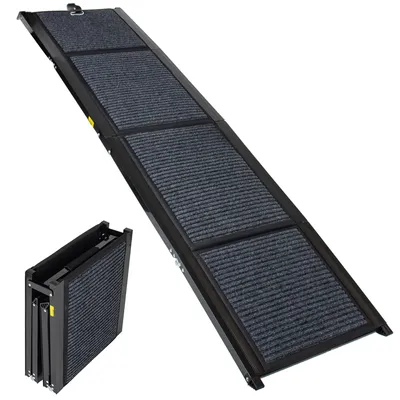 Produktbild von Faltbare Hundebrücke für Autos, 160cm, rutschfeste Oberfläche, belastbar bis 110kg( Black)
