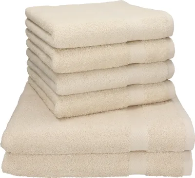 Produktbild von Betz 6-tlg. Handtuch-Set PREMIUM - 2 Liegetücher 4 Handtücher 100% Baumwolle  Farbe: sand