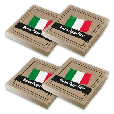 Produktbild von itenga 80x Serviette Italienisch Buon Apetito Set
