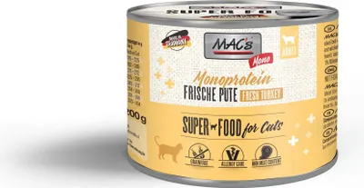 Produktbild von MAC's CAT SENSITIVE PUTE, Adult, jede Rasse, Truthahn, 200 g, Getreidefrei