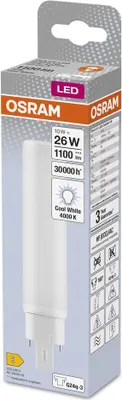 Immagine prodotto di OSRAM HOMELIGHTING 4058075559196 LED (monochrome) EEC E (A - G) G24q-3 10 W = 26 W Neutral white (Ø x L) 33 mm x 170 mm 1 pc(s)