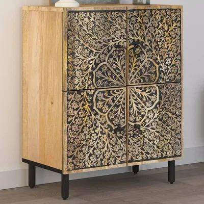 Produktbild von Beistellschrank 60x33x75 cm Massivholz Mango 358238