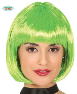 Produktbild von neongrüne Bob Perücke für Damen
