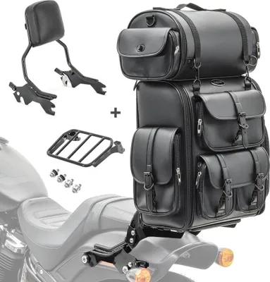 Produktbild von Sissybar + Hecktasche LX für Chopper / Custombikes / 114 18-25 R1 mit