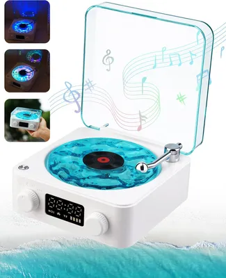 Obrázek produktu pro Retro Bluetooth přehrávač s AUX a TF kartou – digitální displej, relaxační světlo a časovač, vintage reproduktor na spaní - RetroPlayer