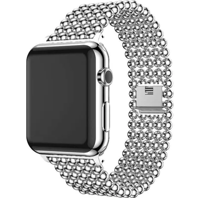 Produktbild von Strap-it Apple Watch Stahlperlenarmband (Silber)
