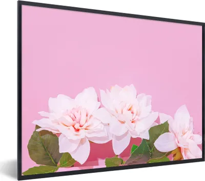 Produktbild von MuchoWow® Gerahmtes Poster Blüte - Sommer - Rosa 40x30 cm - Poster mit Schwarzem Bilderrahmen Wandposter Rahmen Foto Bilder - Kunstposter - Wanddekorationen