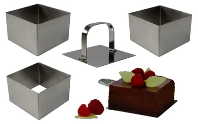 Produktbild von Dessert- und Speisenset Edelstahl (Quadrat)