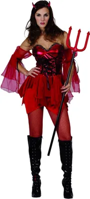 Immagine prodotto di Sexy costume da diavolo femminile per Halloween rosso-nero - M/L
