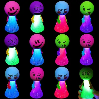 Productafbeelding van Licht springend speelgoed - Set van 12 - Raket - Springballen - Springbal - LED-lichtspeelgoed - Feestcadeautje